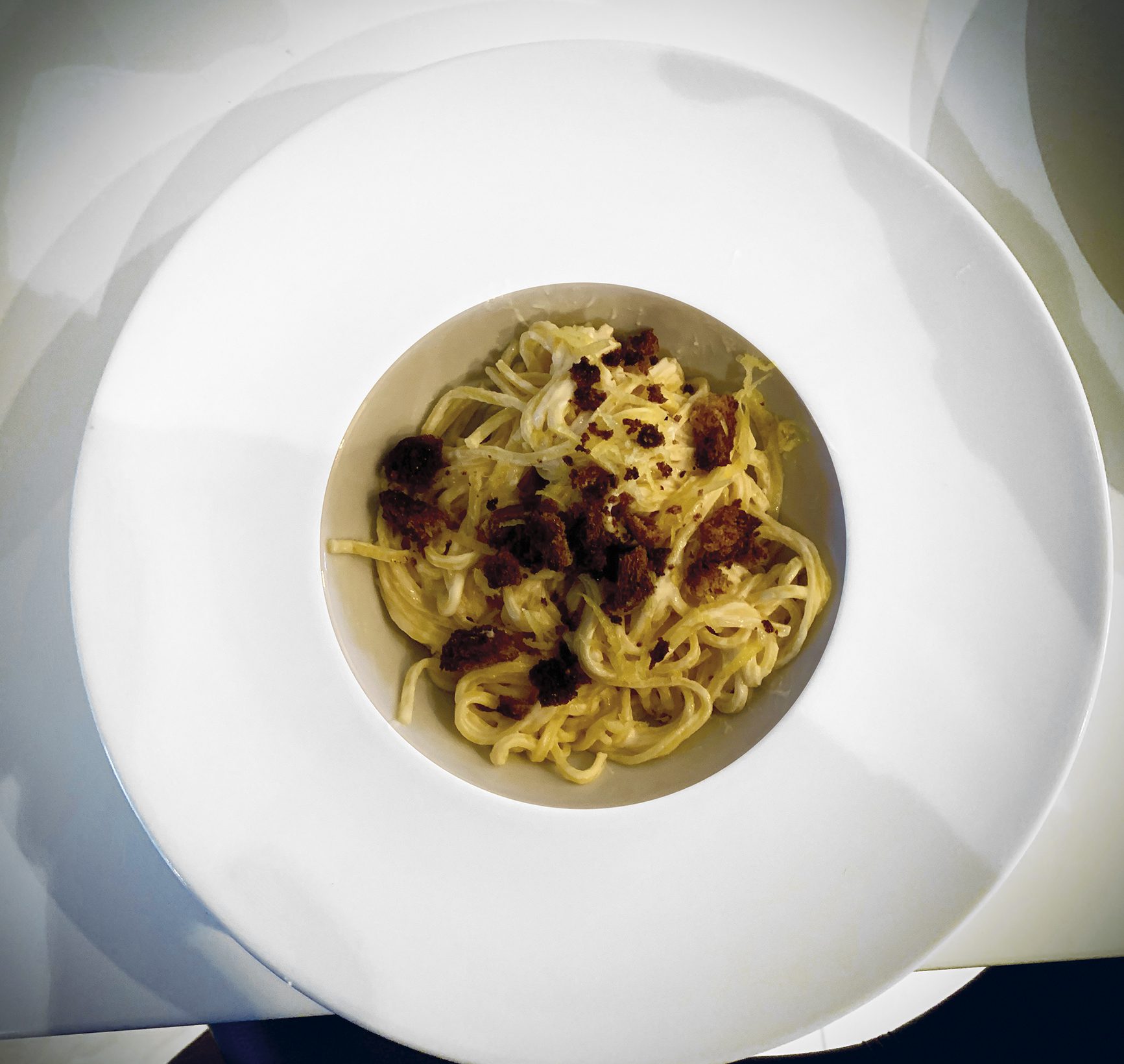 Tonnarelli crema di limone e bottarga