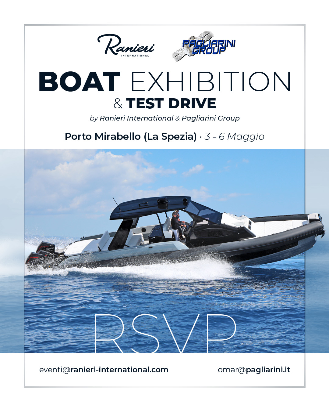 Ranieri International Boat Exhibition dal 3 al 6 maggio al Porto Mirabello di La Spezia