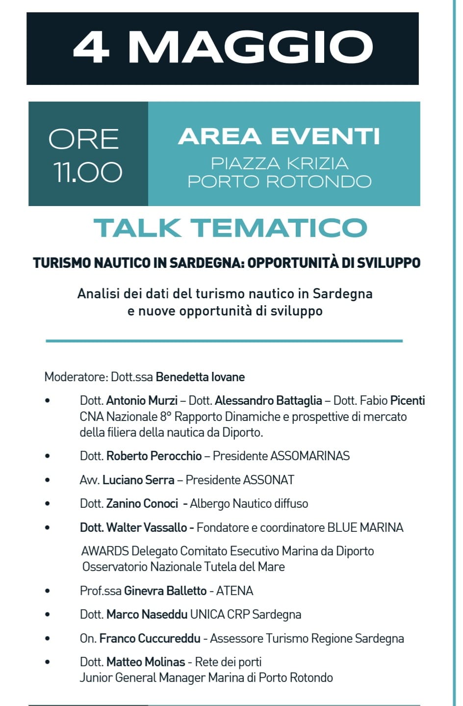 Fiera Nautica di Sardegna, convegno sul turismo e sulla portualità