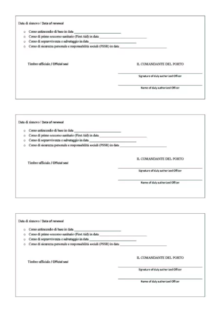 secondo pagina del modulo