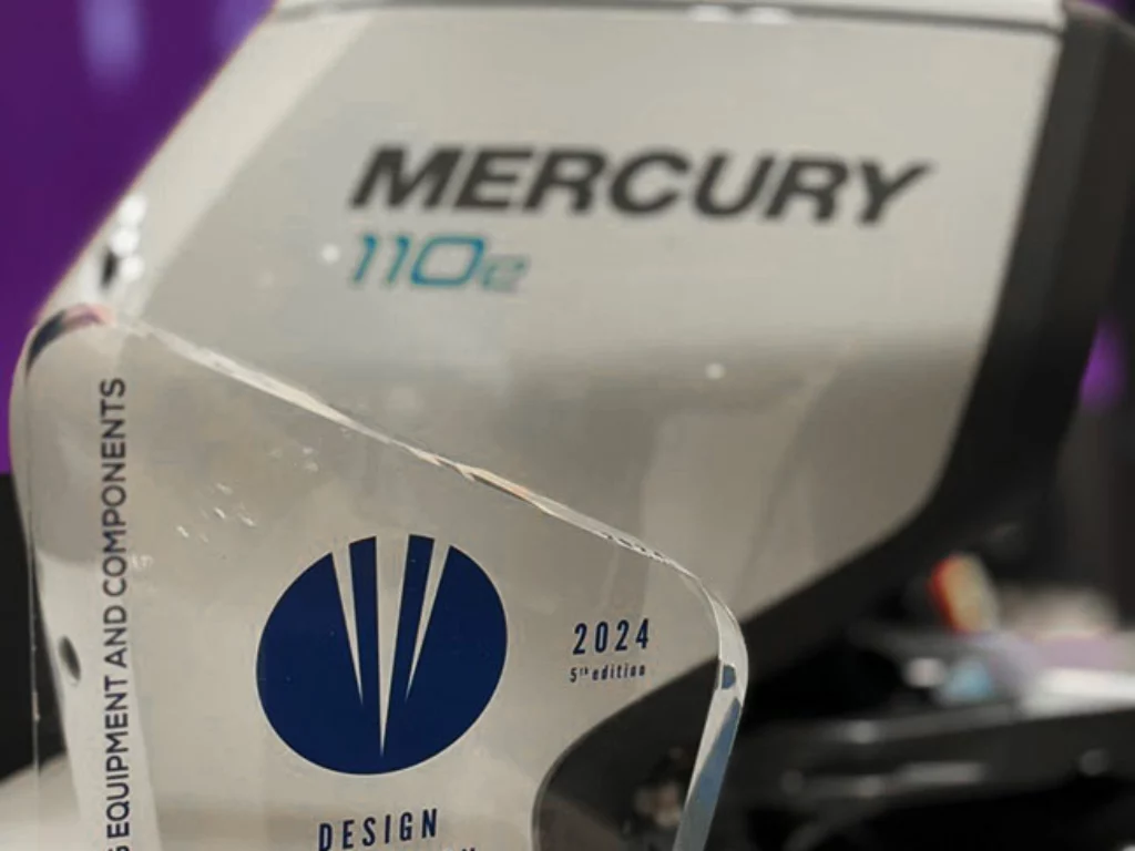 Mercury Marine vince il Design Innovation Award al Salone Nautico di Genova 2024 per i fuoribordo elettrici Avator 75E e 110E.