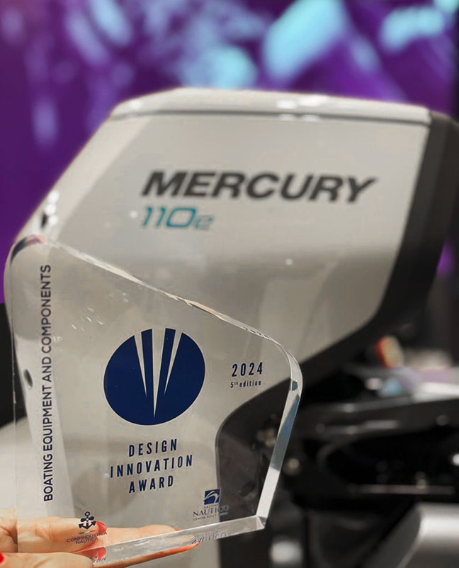 Mercury Marine vince il Design Innovation Award al Salone Nautico di Genova 2024 per i fuoribordo elettrici Avator 75E e 110E.