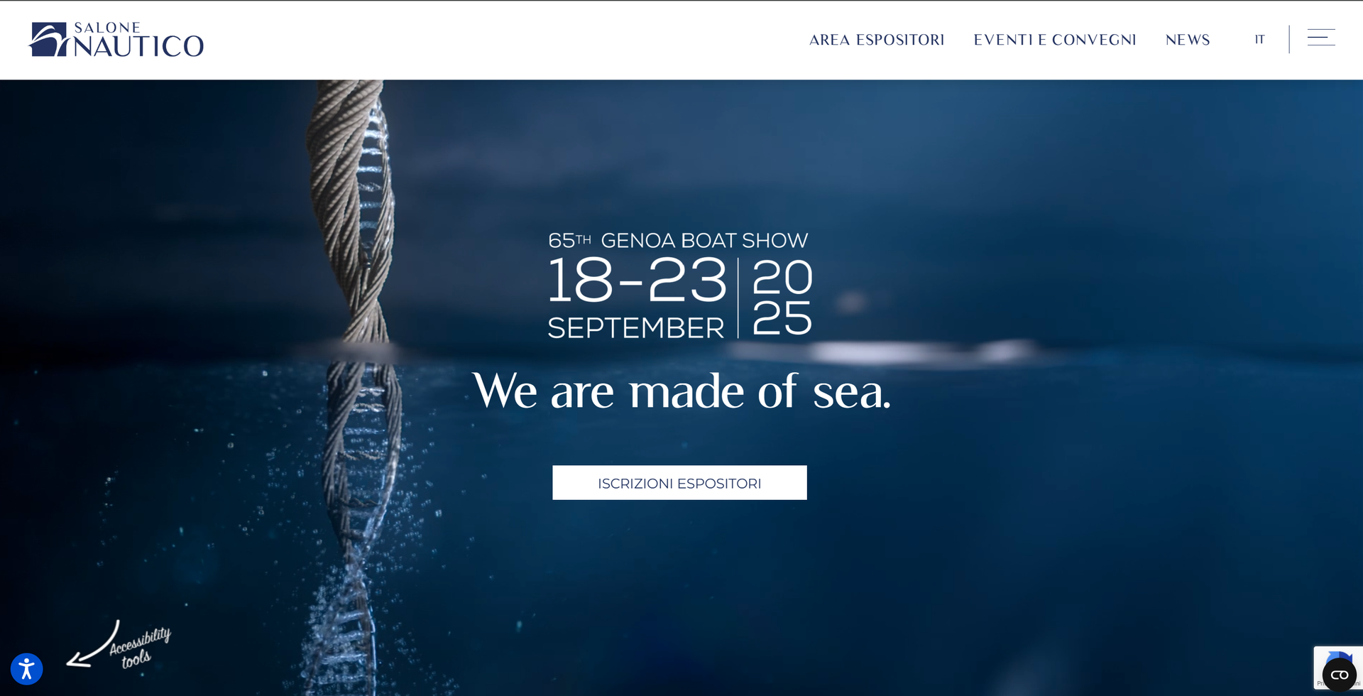 Nuovo sito Salone Nautico Genova 2025: design rinnovato, accessibilità digitale WCAG. 65° edizione 18-23 settembre.