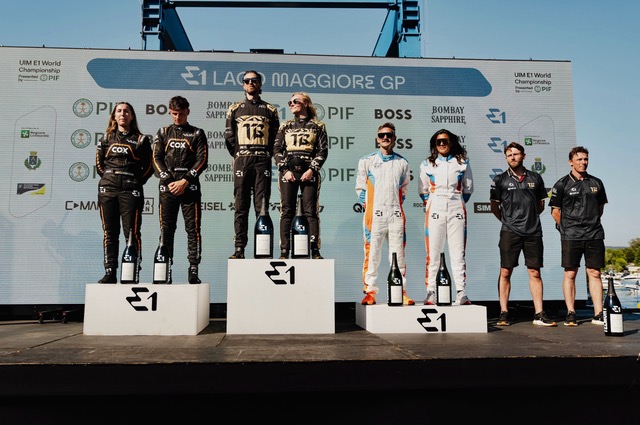 GP E1 Lago Maggiore 2025: Team Brady di Tom Brady vince con Sam Coleman. Motonautica elettrica nel Parco del Ticino, prossima tappa Monaco