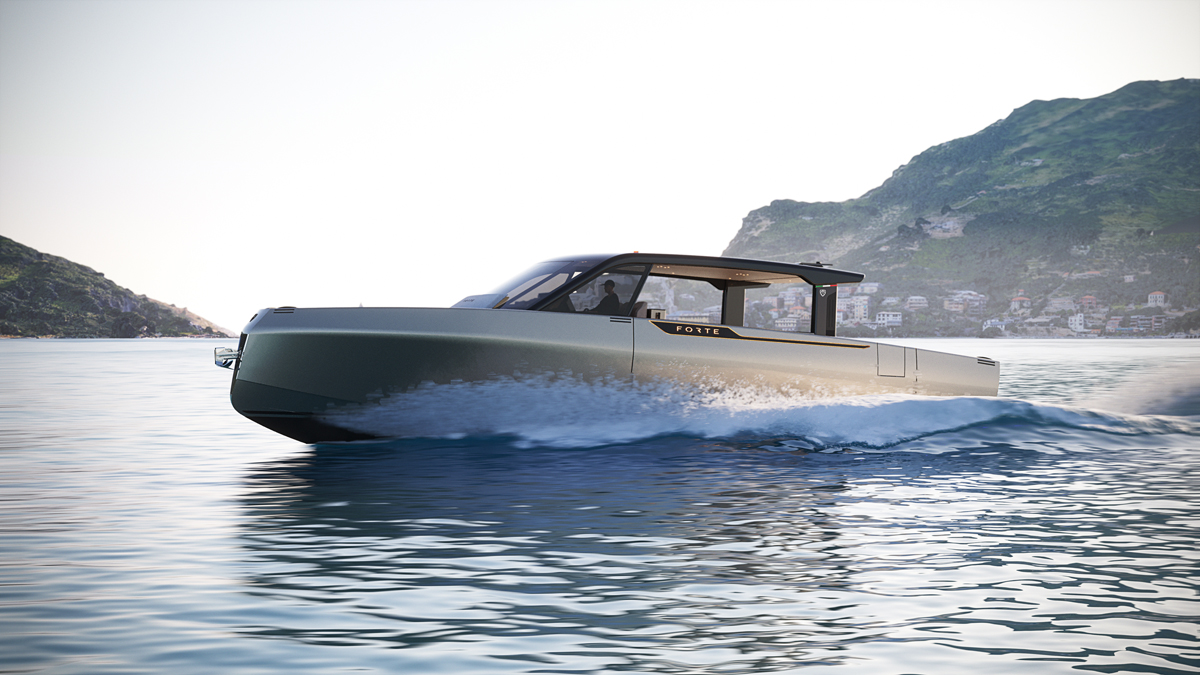 Forte Yachts completa il primo Forte 47: yacht di 14 m in alluminio con terrazze laterali e design su misura.