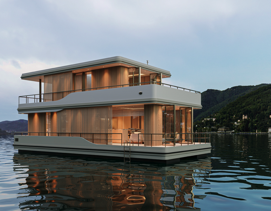 Al Cannes Boat Festival 2025, Davy & Ørsted svela le nuove luxury houseboats firmate Studio Piet Boon.